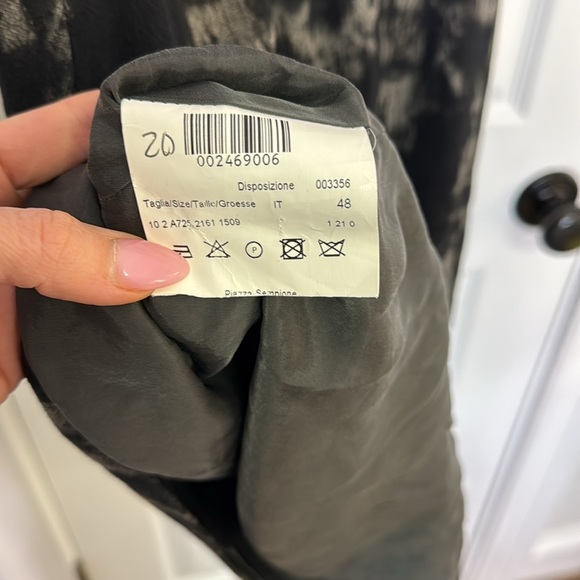 Piazza Sempione Black and Gray Sheath Midi Dress with V-neck for Work - Picture 5 of 7